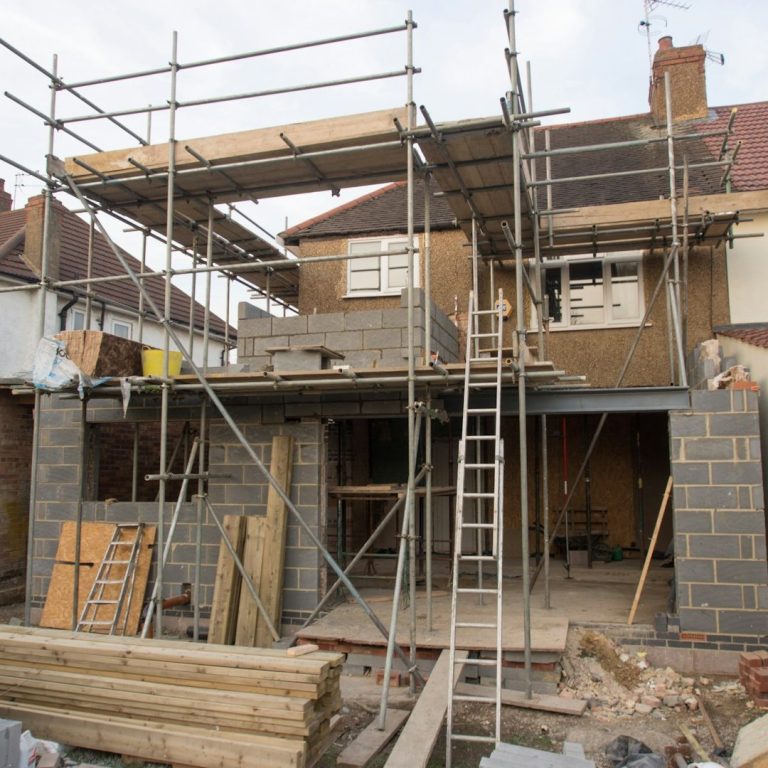 Rear house extension being built by local builders in Poole to create additional living space